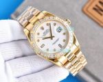 Replica Rolex Datejust Gold Case White Dial Jubilee Band Watch